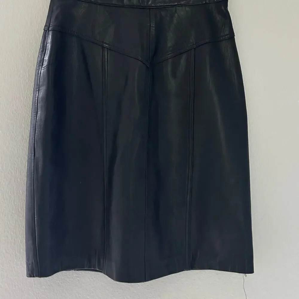 Vintage Leather Skirt by Della Roufogali size 8